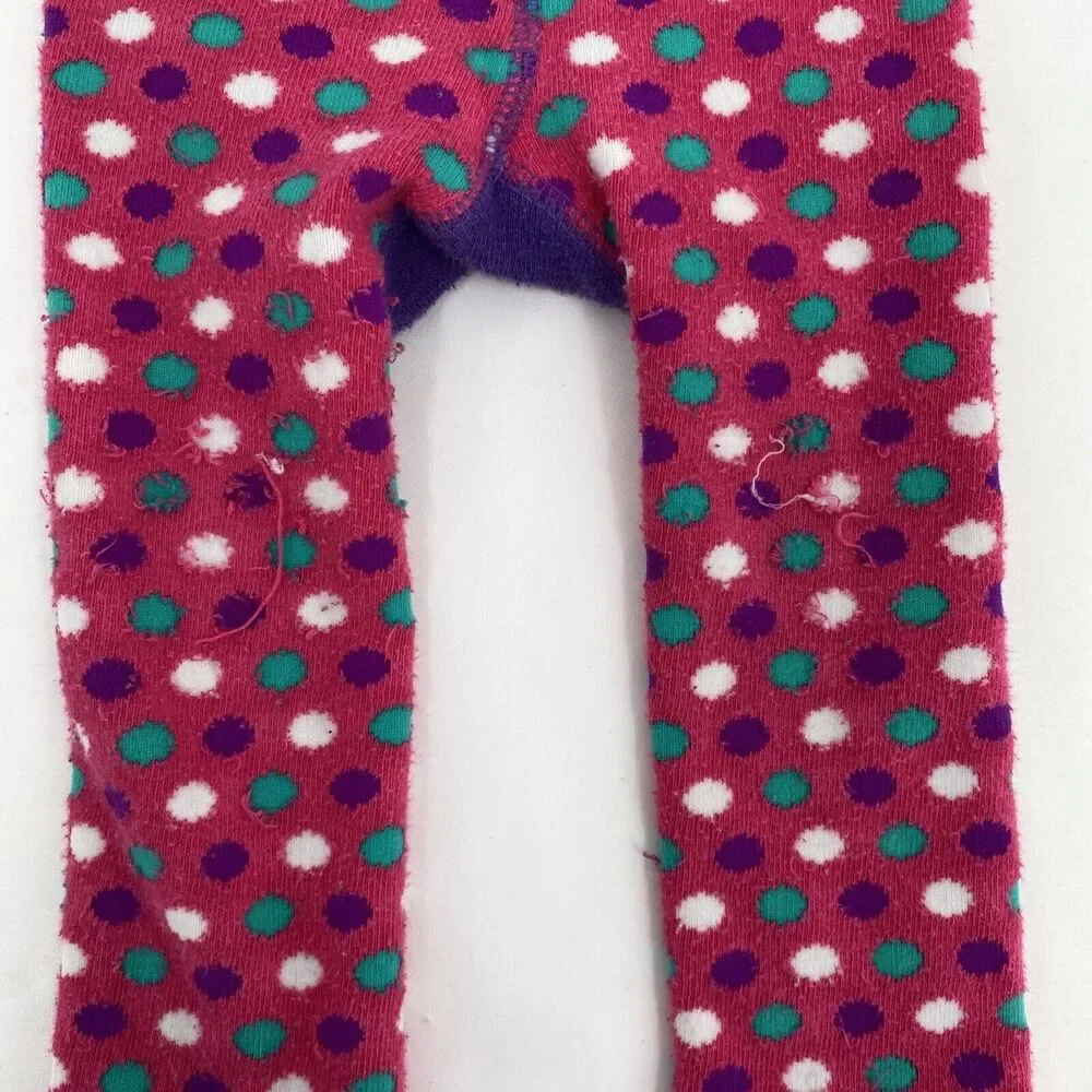 Izzy & Owie By Pavilion Stretch Polka Dot Unicorn Tight Leggings Pink 12-24M